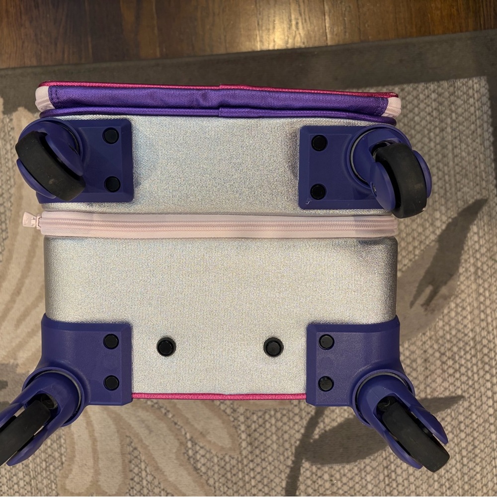 State Mini Logan Pink and Purple Rolling Suitcase - Picture 10 of 14